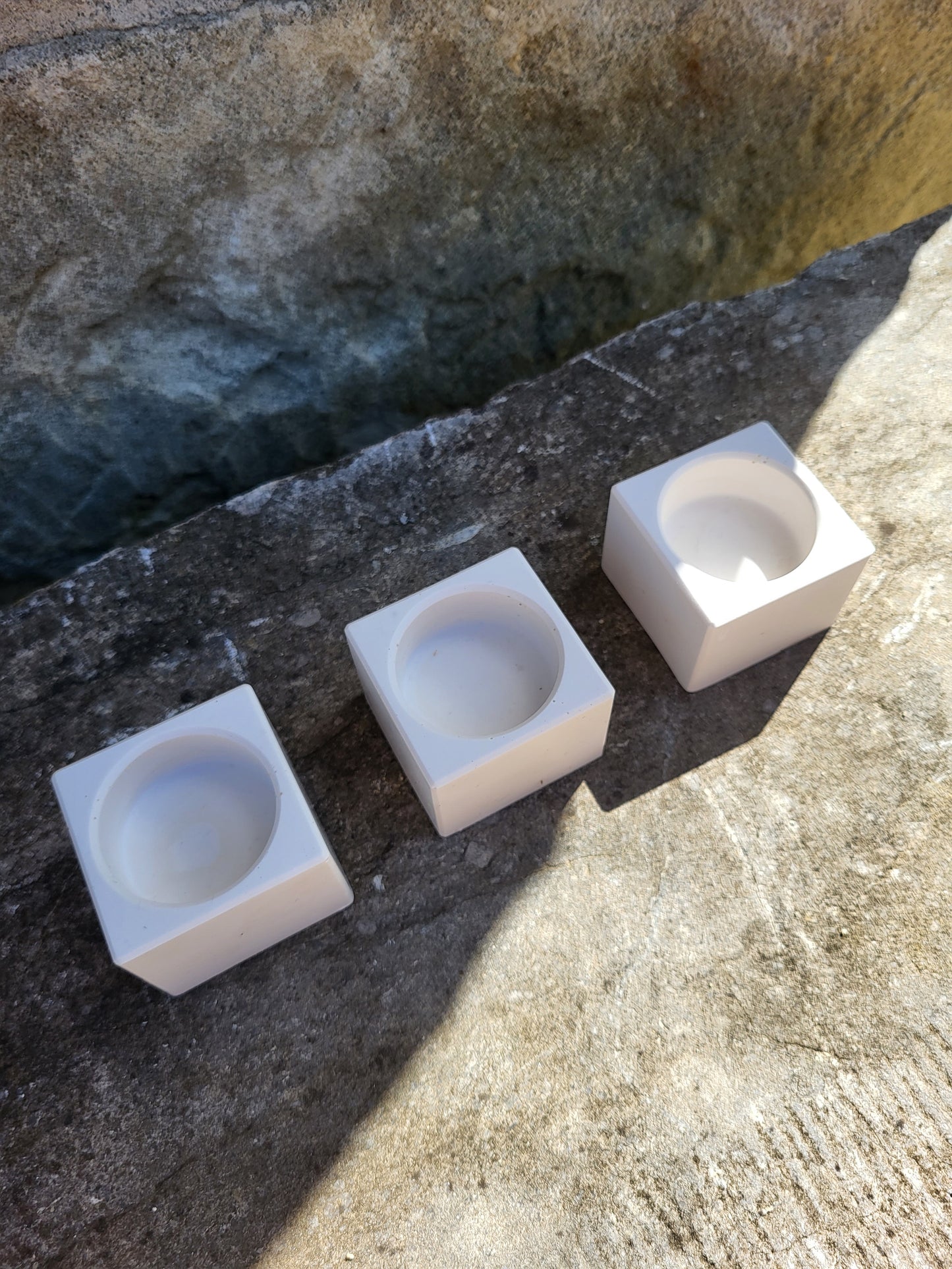 Square trio tea light holder