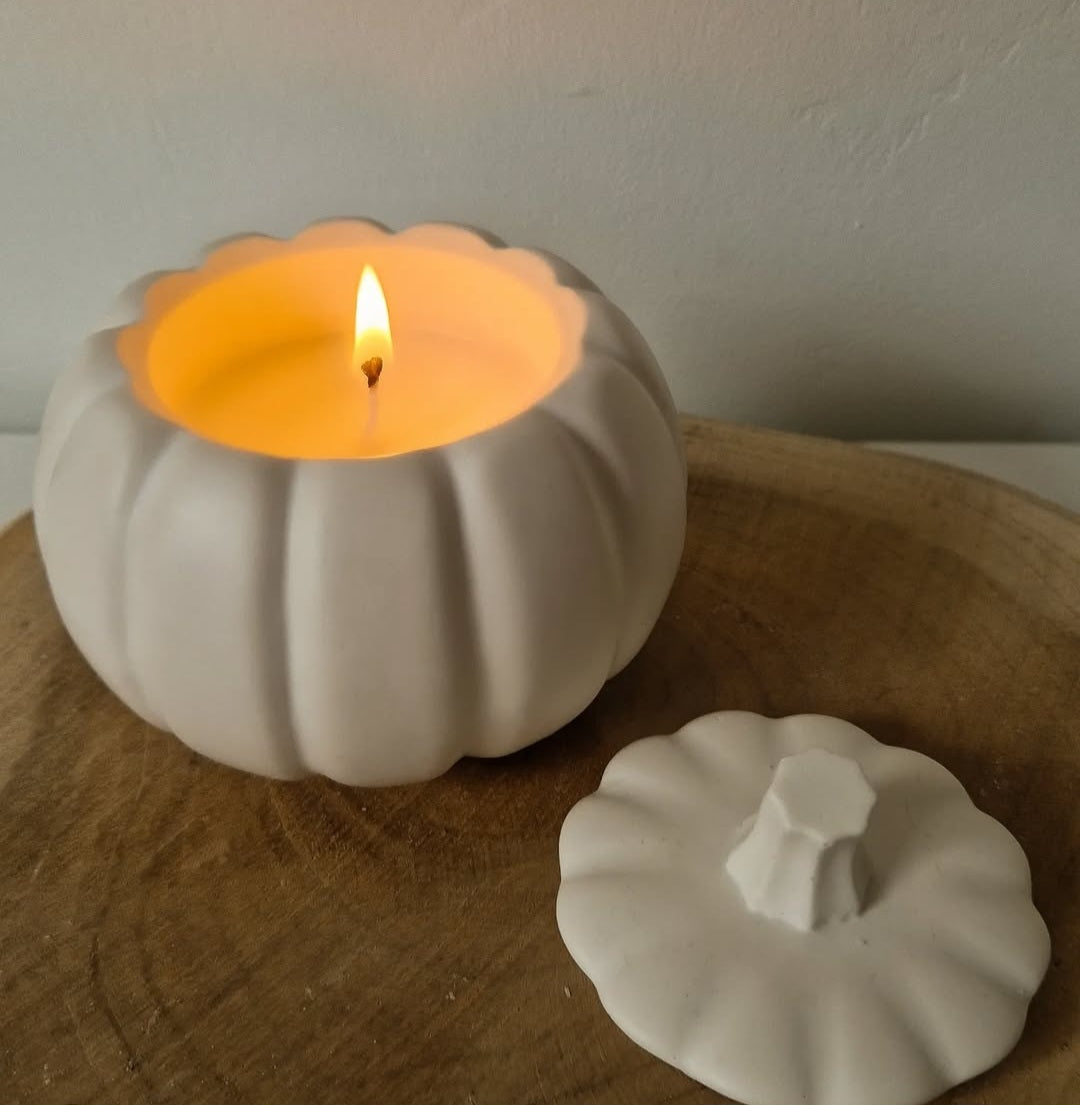 Pumpkin with candle